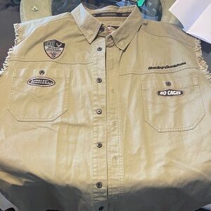 Vintage Harley-Davidson Khaki Button-Up Vest NEW no tag